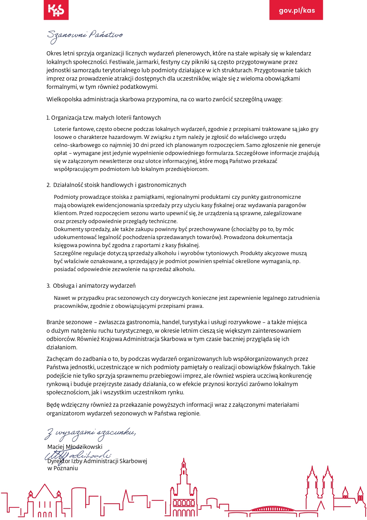 Pismo dot. kampanii informacyjnej